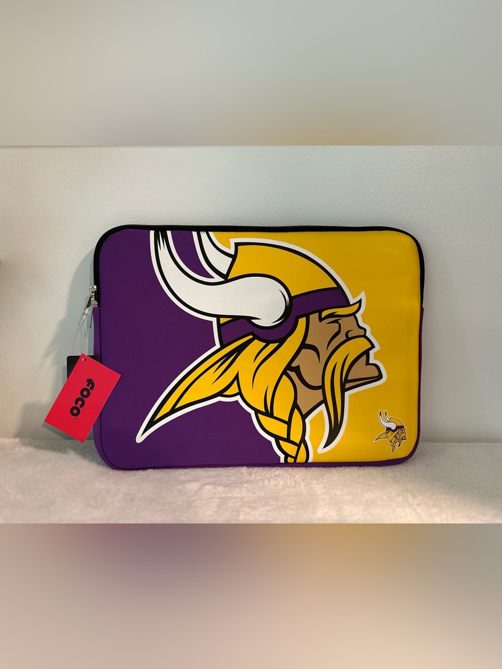 🏈 NWT FOCO Minnesota Vikings 15” Neoprene Laptop Sleeve Case Zipper Bag NFL